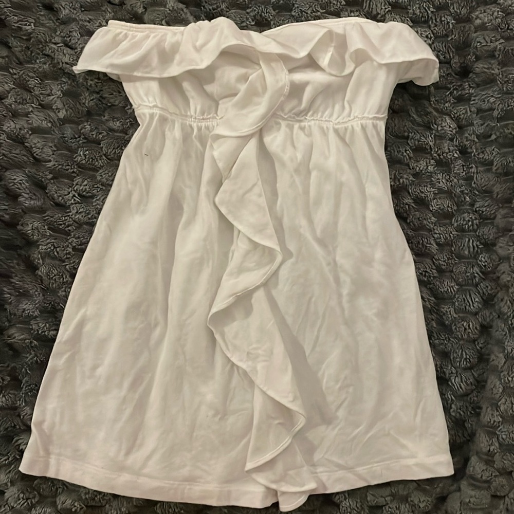 Hollister white strapless top medium